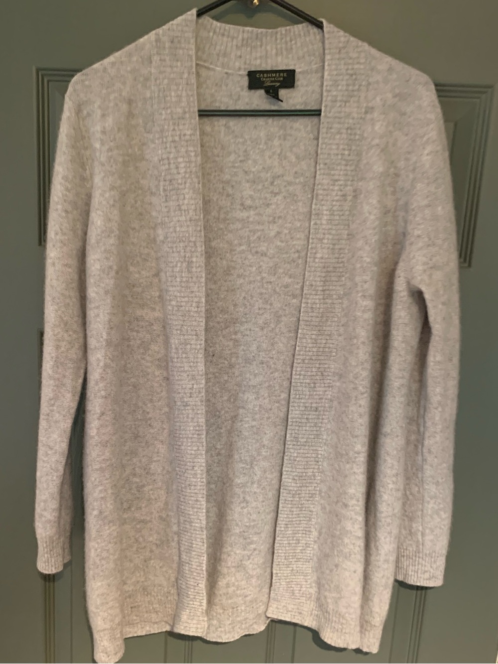 Women’s Cashmere Open Front Grey Cardigan